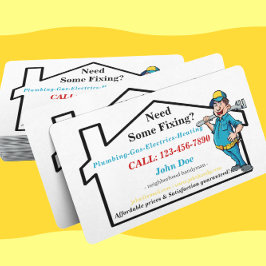 Cartão De Visita Handyman de Vizinhança com Ícone de Trabalhador Ma