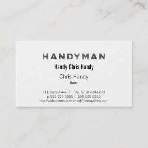 Cartão De Visita Handyman [Estilo Letterpress]