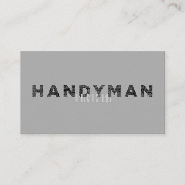 Cartão De Visita Handyman [Estilo Letterpress] (Frente)