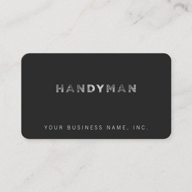 Cartão De Visita Handyman [Estilo Letterpress Branco] (Frente)