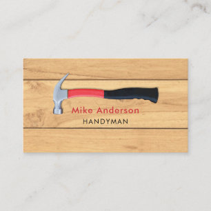 Cartão De Visita Handyman, Home Repair, Construction, Red Name