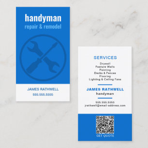 Cartão De Visita Handyman Repara Remodel   Código QR