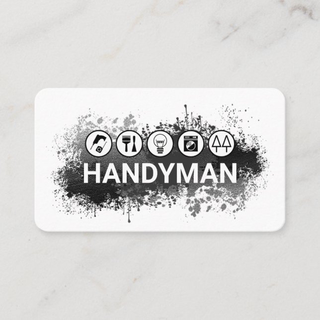 Cartão De Visita Handyman Tools In Paint Splatter (Frente)