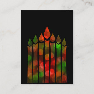Cartão De Visita Happy Kwanzaa Bokeh Kinara