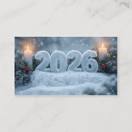 Cartão De Visita happy new year 2026 frosty elegant business card