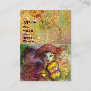 Cartão De Visita HARLEQUIN, sparkles vermelhos marrom do verde