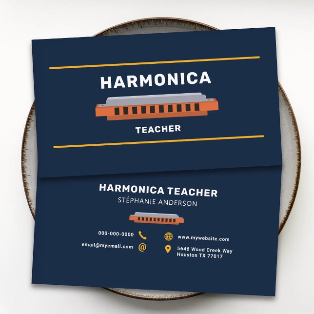 Cartão De Visita Harmonica Teacher (Harmonica Teacher Business Card)