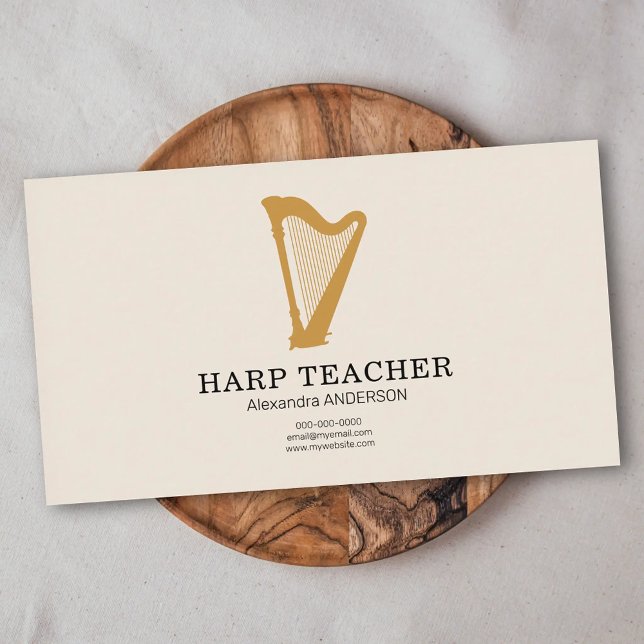 Cartão De Visita Harp Teacher (Harp Teacher Business Card)