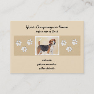 Cartão De Visita Harrier Painting (Pintura de Cachorro Original)