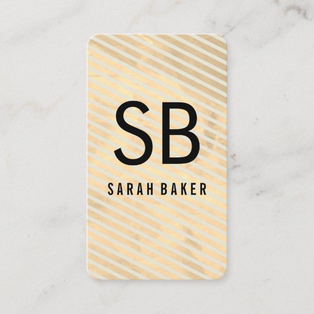 Cartão De Visita Hatch Cruzado do Monograma Chic (Frente)