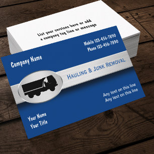 Cartão De Visita Hauling Junk Removal Modern Business Cards