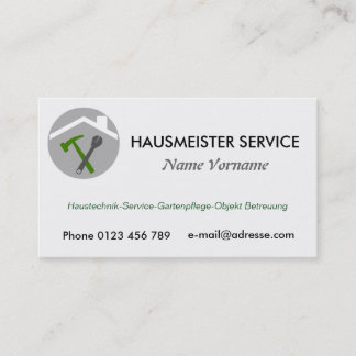 Cartão De Visita hausmeisterservice serviço porteiro