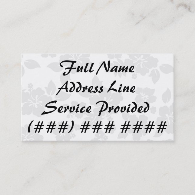 Cartão De Visita Hawaiian subtil (Frente)