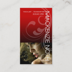 Cartão De Visita Headshot para o cantor do compositor do vocalista