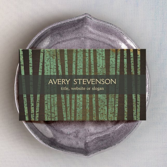 Cartão De Visita Healer Holístico do Bambu Verde (Criador carregado)