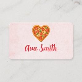 Cartão De Visita Heart Pizza Place Cards | Red Checkered Italian