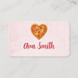 Cartão De Visita Heart Pizza Place Cards | Red Checkered Italian