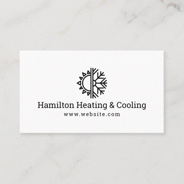 Cartão De Visita Heating & Cooling Business Card (Frente)