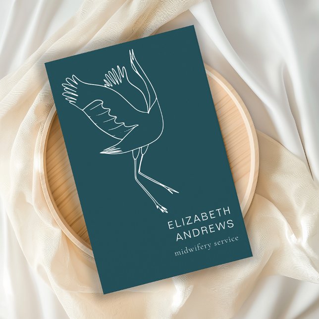 Cartão De Visita Hebamme, Storch schlicht-moderne Visitenkarte (Criador carregado)