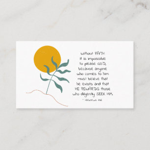 Cartão De Visita Hebraico 11:6 Sem FÉ impossível, por favor Deus