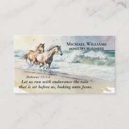 Cartão De Visita Hebraico 12 1-2 Vamos correr com Bíblia de resistê