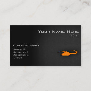 Cartão De Visita Helicóptero Laranja