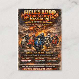 Cartão De Visita Hell's Loop 2026 Event Poster