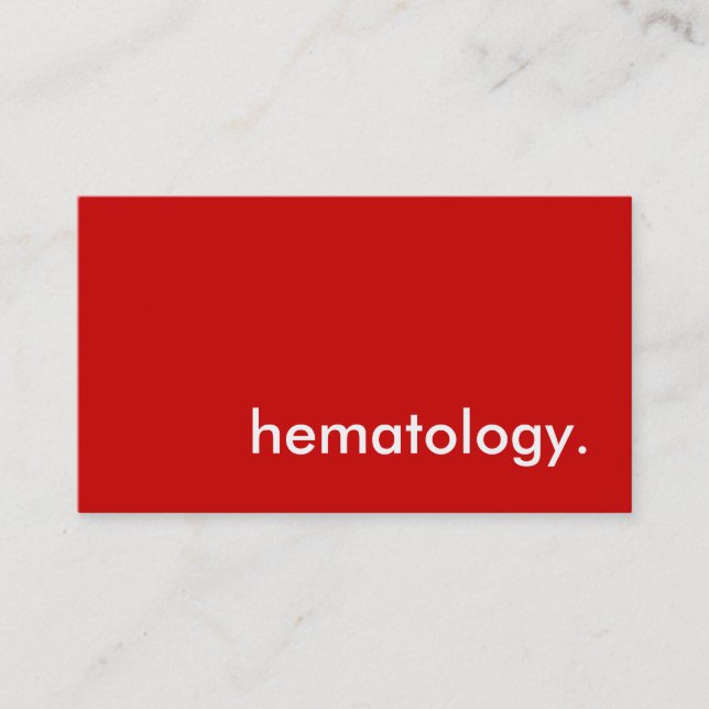 Cartão De Visita hematologia. (Frente)