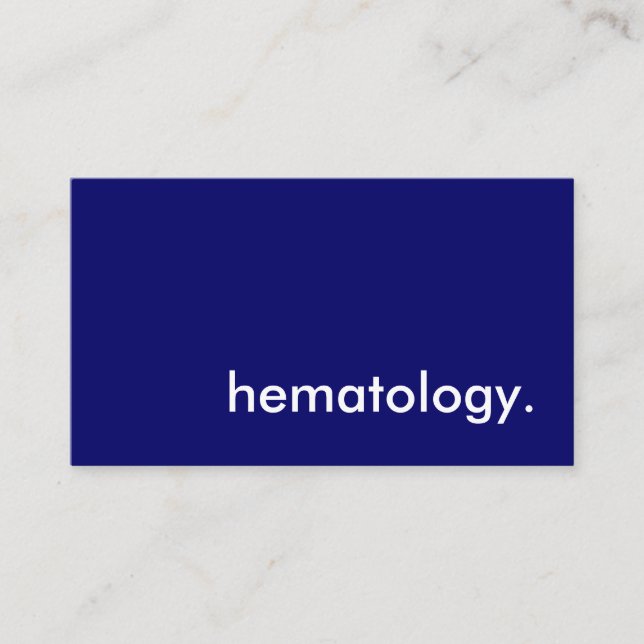 Cartão De Visita hematologia. (Frente)