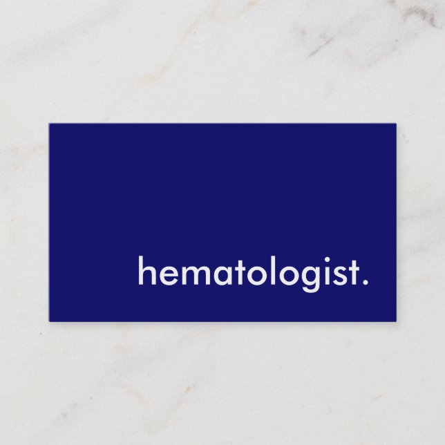 Cartão De Visita hematologista. (Frente)