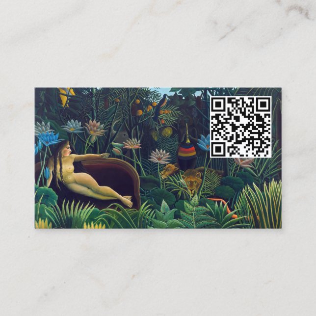 Cartão De Visita Henri Rousseau - O Sonho / Le Reve - Código QR (Frente)