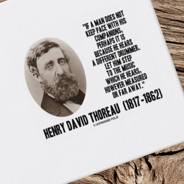 Cartão De Visita Henry David Thoreau Citação Diferente do Drummer (Timeless Thoreau quote business card for any entrepreneur who hears a different drummer)