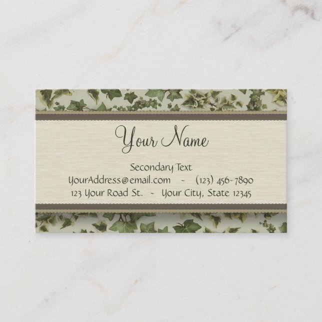 Cartão De Visita Hera florentino da aguarela com monograma (Frente)