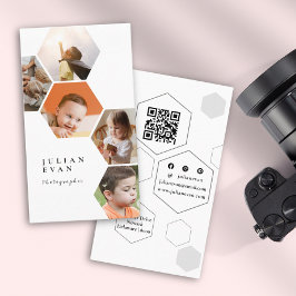Cartão De Visita Hexagágono melado Hexágono com Fotografias Múltipl