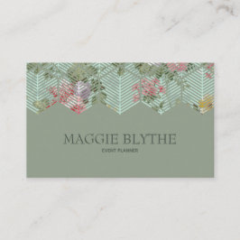 Cartão De Visita Hexágono Floral Moderno