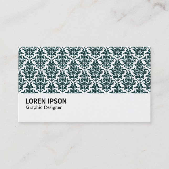 Cartão De Visita Hi-Phi - 0228 Dark Green Damask (Frente)
