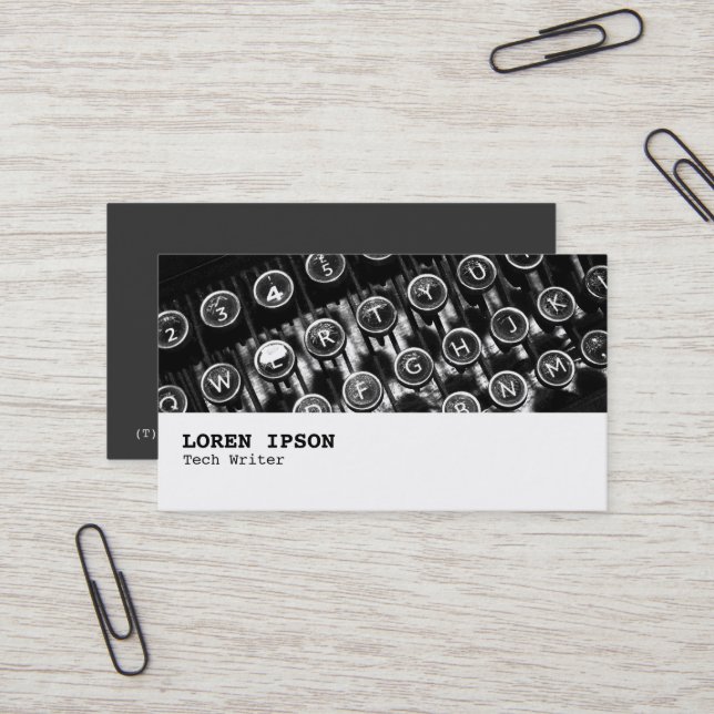 Cartão De Visita Hi-Phi - 0256 - Antiga Máquina de escrever (Frente/Verso In Situ)