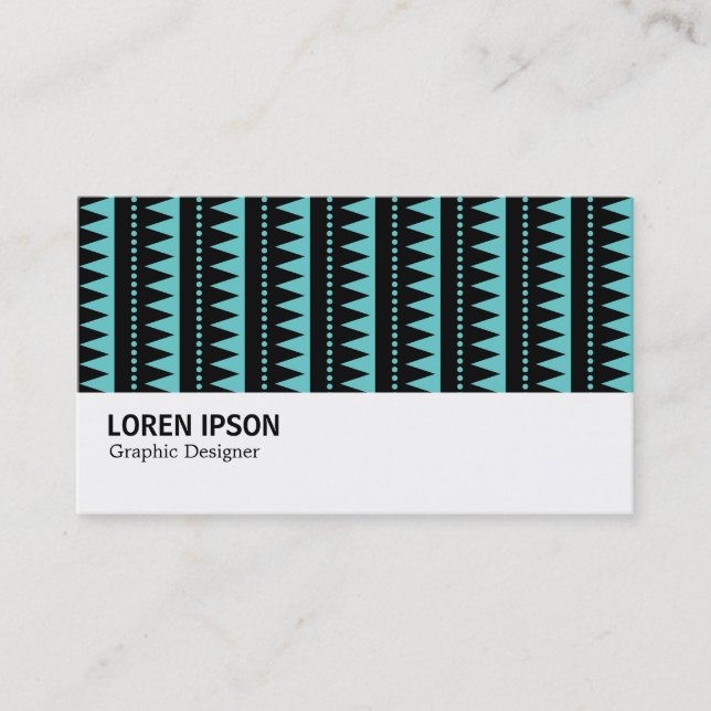 Cartão De Visita Hi-Phi - 0414 - Aztec Style Pattern - Lt Turquoise (Frente)