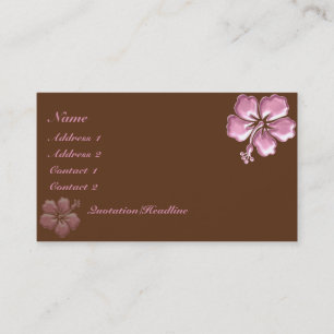 Cartão De Visita Hibiscus cor-de-rosa e chocolate do KRW elegantes