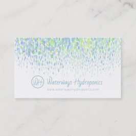 Cartão De Visita Hidroponeses aquosos com água, gota d'água