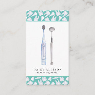 Cartão De Visita Higienista Dentista Dental de Água-Cor