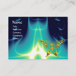 Cartão De Visita HIPER BUTTERFLY / ONDAS LUMINOSAS, Azul Aqua, Turq