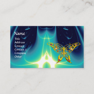 Cartão De Visita HIPER BUTTERFLY / ONDAS LUMINOSAS, Azul Aqua, Turq