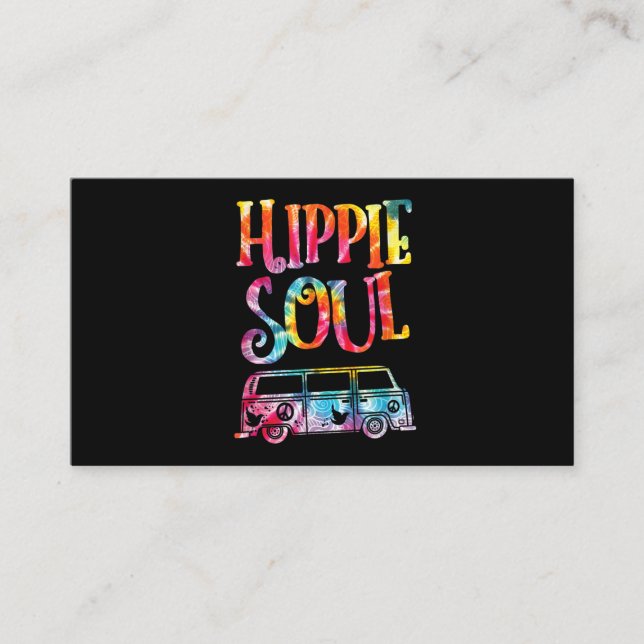 Cartão De Visita Hippie Tie Dye Van Hippie Soul (Frente)