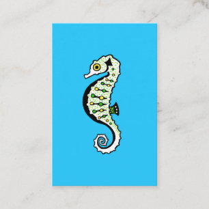Cartão De Visita Hippocampus - SEAHORSE - Natureza - Azul oceânico