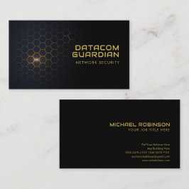 Cartão De Visita Hitech - Padrão Hexagonal Futurístico | Moderno