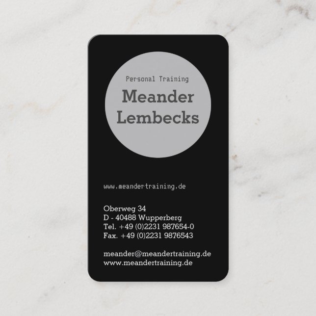 Cartão De Visita Hochformat Typo Karten (Frente)