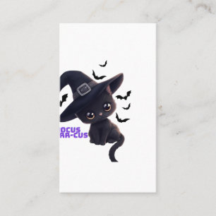 Cartão De Visita Hocus Purr-cus Gato Preto Fofo Arte de Halloween C