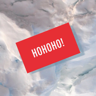 Cartão De Visita HOHOHO! Moderno Minimalista Legal Papai Noel Servi