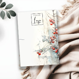 Cartão De Visita Holão do Colar do Logotipo das Berries de inverno